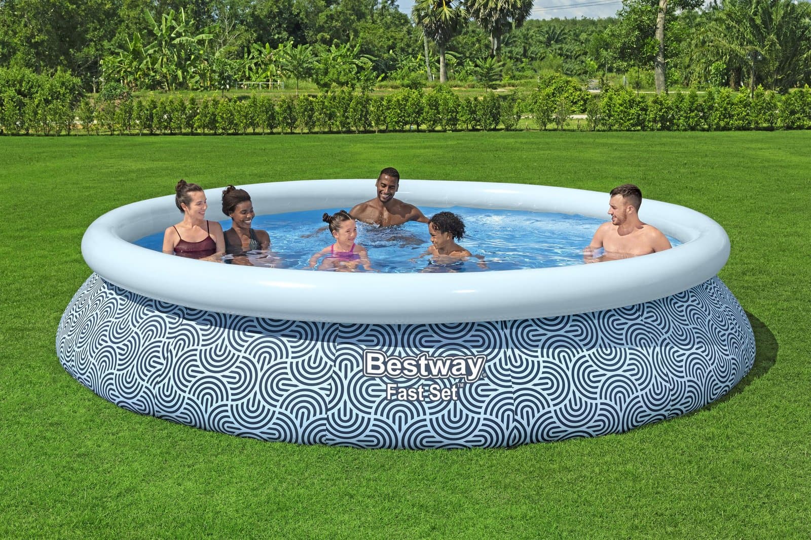 Надуваем басейн 3.96m x 84cm Bestway Fast Set - Image 6