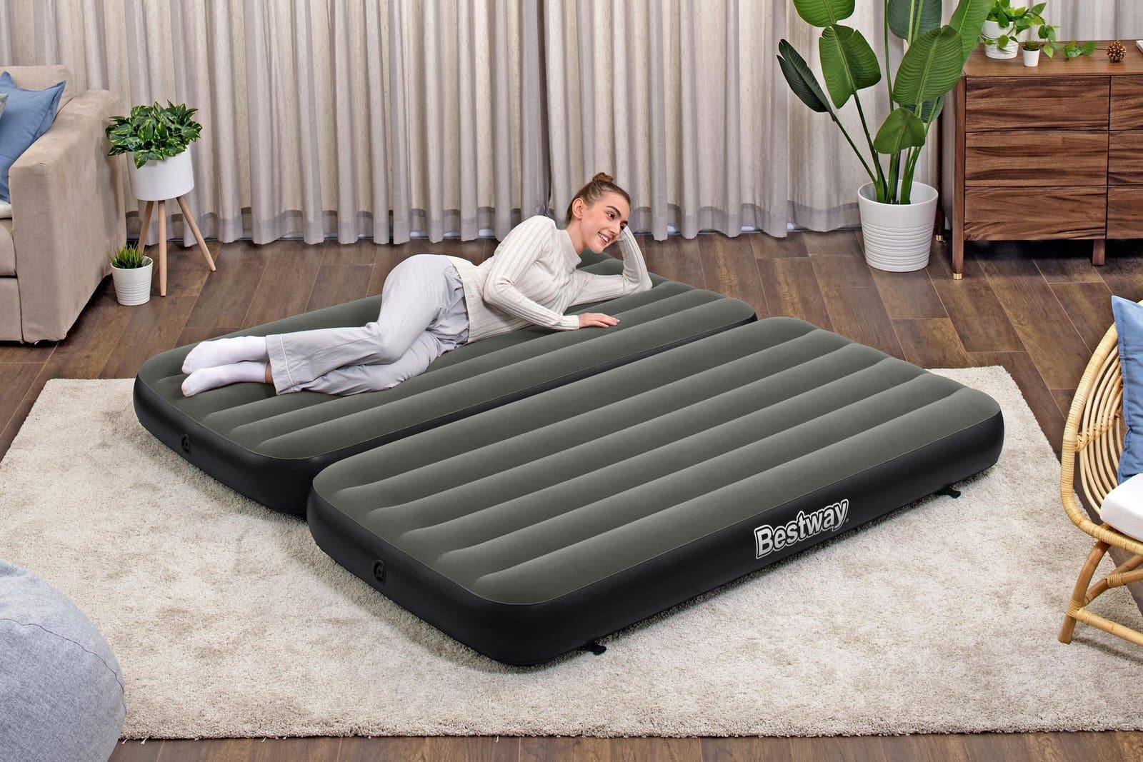 Надуваем двоен дюшек 188х99х25см Tritech Connect and Rest 3-in-1 Air Mattress Twin/King - Image 7