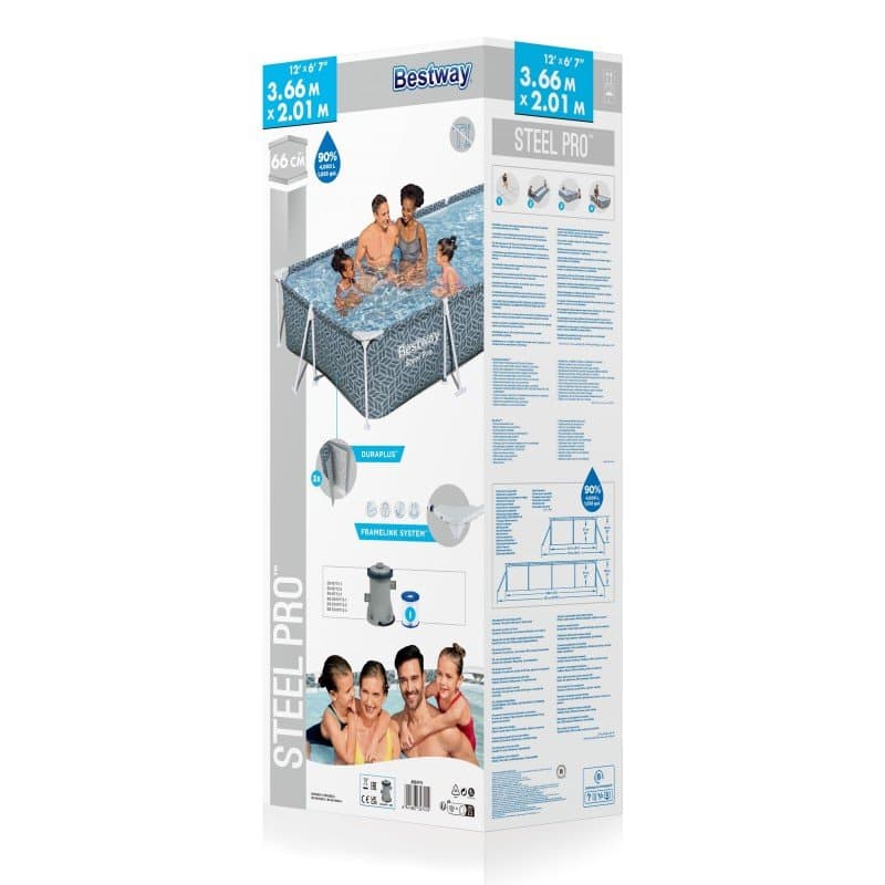 Сглобяем басейн Bestway Steel Pro 366х201х66см с тръбна конструкция - Image 5