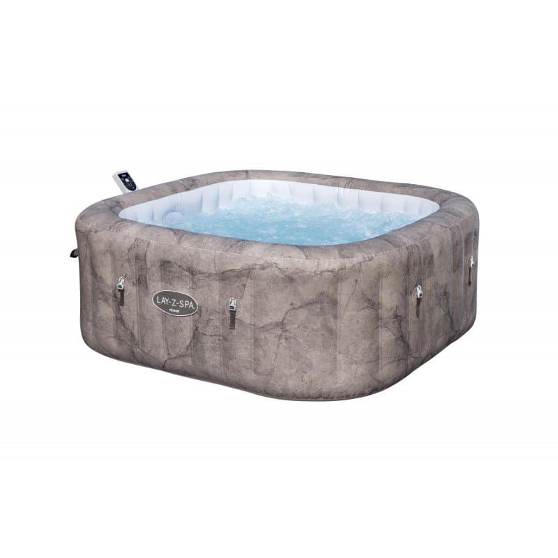 Надуваемо джакузи 1.80m x 1.80m x 71cm Lay-Z-Spa®Rome MaxHold EnergySense UltraFit Smart AirJet 6 Brown Marble Square