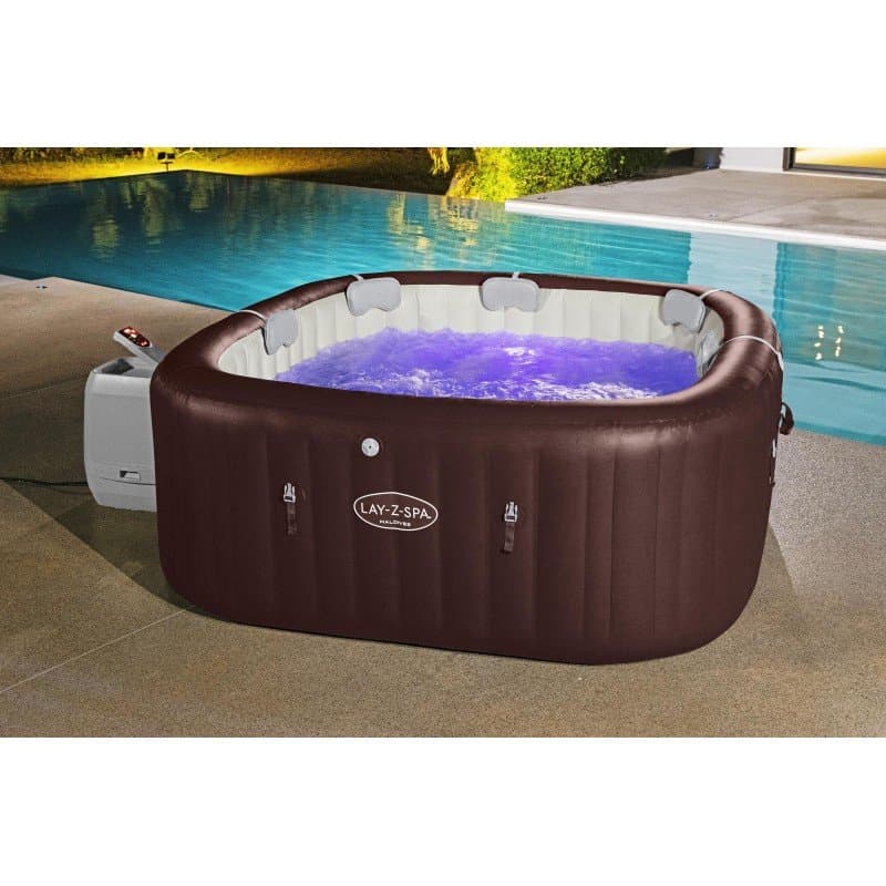 Надуваемо джакузи 2.01m x 2.01m x 80cm Lay-Z-Spa®Maldives MaxHold EnergySense Smart Luxe HydroJet Pro 7 Burgundy Square - Image 11