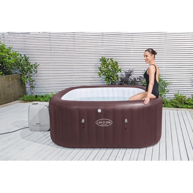 Надуваемо джакузи 2.01m x 2.01m x 80cm Lay-Z-Spa®Maldives MaxHold EnergySense Smart Luxe HydroJet Pro 7 Burgundy Square - Image 7
