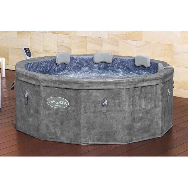 Надуваемо джакузи 1.70m x 65cm Lay-Z-Spa® Carrara ThermaCore UltraFit Smart AirJet 6 Grey Stone Round - Image 7