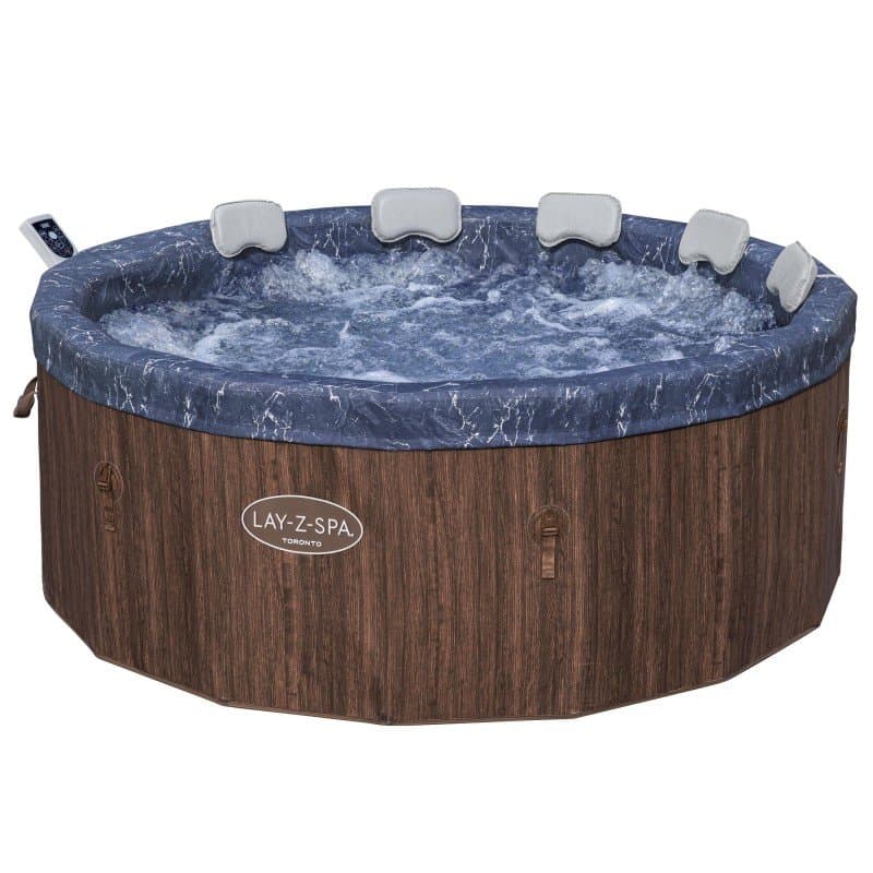 Надуваемо джакузи 1.90m x 70cm Lay-Z-Spa®Toronto ThermaCore UltraFit Smart AirJet 7 Brown Wood Round