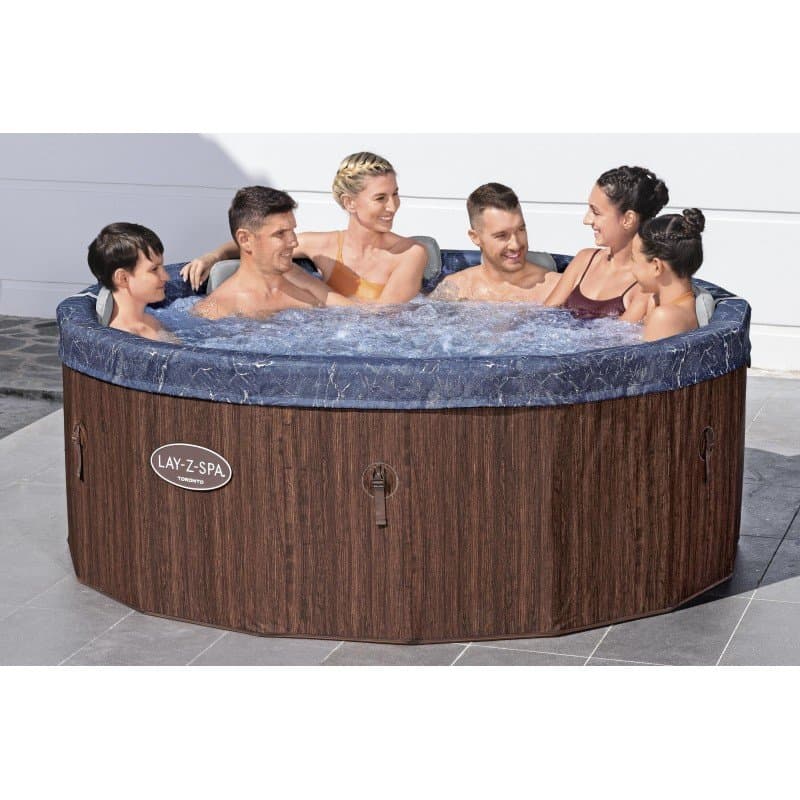 Надуваемо джакузи 1.90m x 70cm Lay-Z-Spa®Toronto ThermaCore UltraFit Smart AirJet 7 Brown Wood Round - Image 9